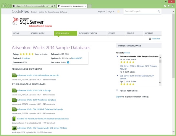 SQLServer2014_AdventureWorks2014_Sample_DBs